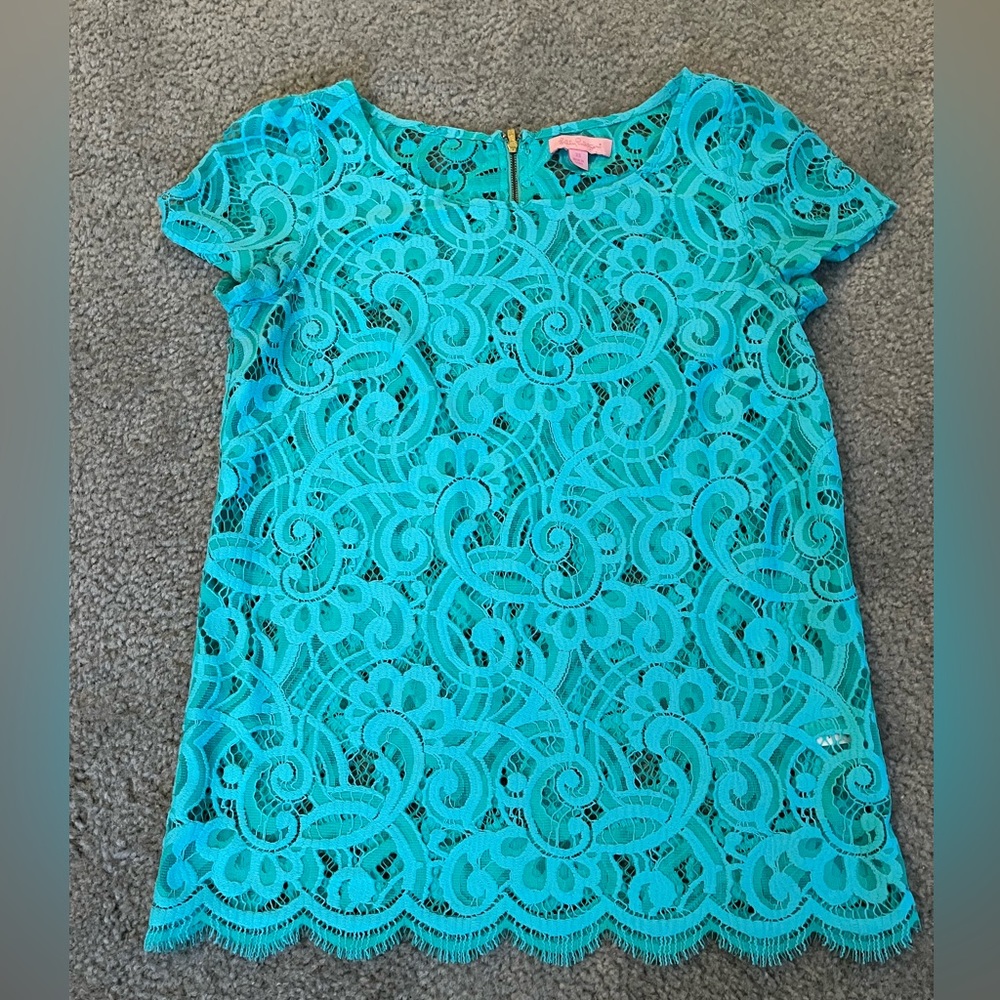 Lilly Pulitzer lace shirt.